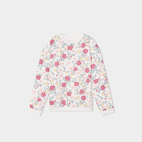 sweat col rond manches longues ecru fille Sweat col rond manches longues ecru fille