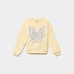 Sweat oversize col rond jaune clair fille