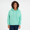 Sweat hoodie molleton à capuche bleu turquoise femme