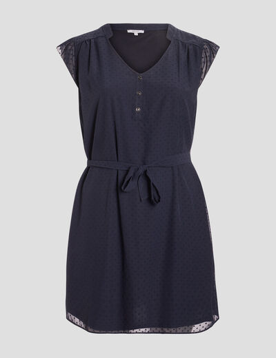 Robe droite sans manches bleu marine femme grande taille