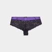 Shorty en micro dentelle violet foncé femme