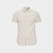 Chemise manches courtes lin mélangé gris clair homme