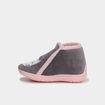 Chaussons botillons effet velours rose b&eacute;b&eacute; fille