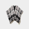 Poncho &agrave; franges gris femme