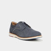 Derbies plates &agrave; lacet en cuir bleu marine homme
