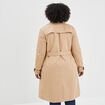 Trench long cintré ceinturé beige femme grande taille