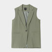 Veste blazer sans manches vert kaki femme