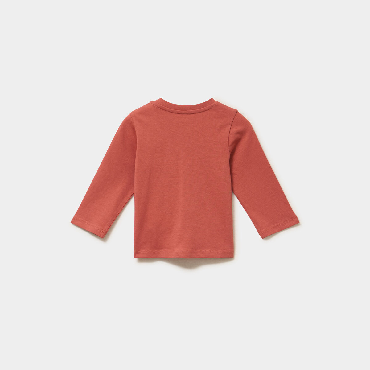 T-shirt &eacute;paule boutonn&eacute;e manches longues terracotta b&eacute;b&eacute; gar&ccedil;on