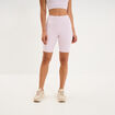 Short cycliste de sport taille haute violet clair femme