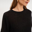 Pull manches courtes col rond noir femme