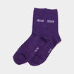 Chaussettes &agrave; fils m&eacute;tallis&eacute;s mi-hautes violet fonc&eacute; femme