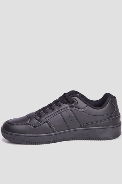 Baskets basses &agrave; lacets noir homme