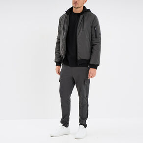 veste bomber droite a capuche amovible vert kaki homme Veste bomber droite à capuche amovible vert kaki homme