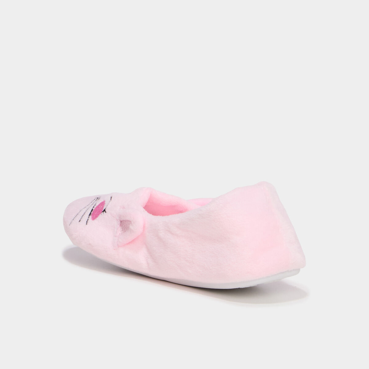 Chaussons ballerines effet velours rose fille