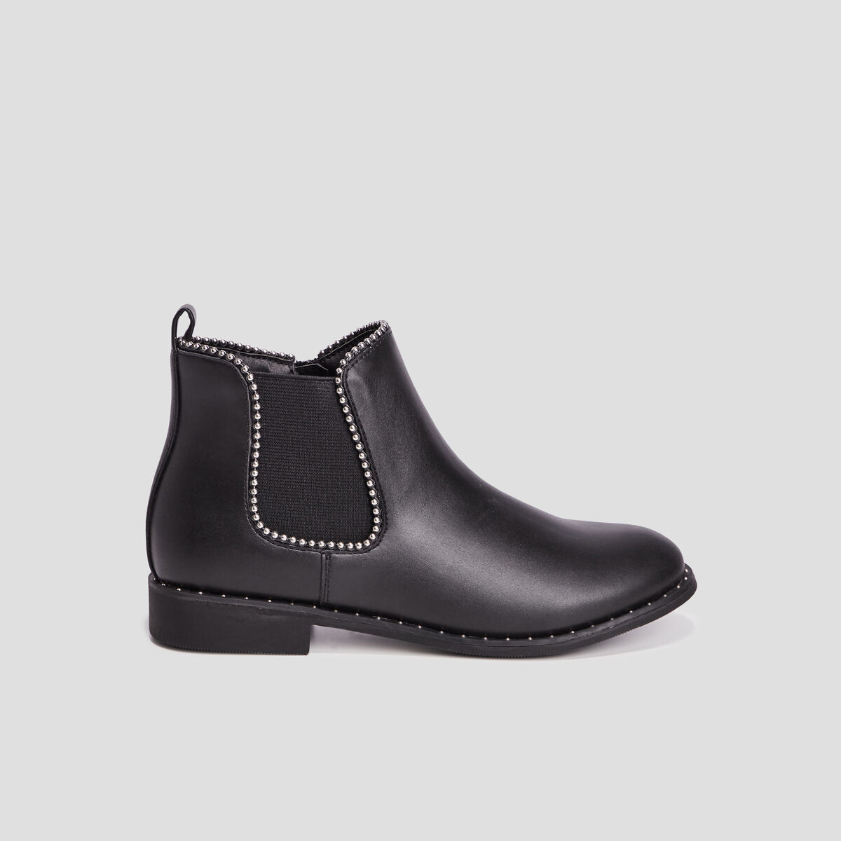 Bottines chelsea &agrave; clous noir fille