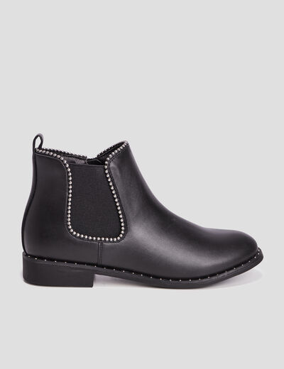 Bottines chelsea à clous noir fille