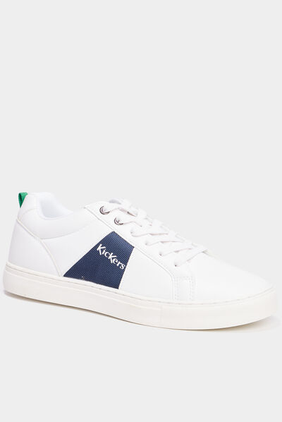 Tennis basses à lacets Kickers Reverse blanc homme