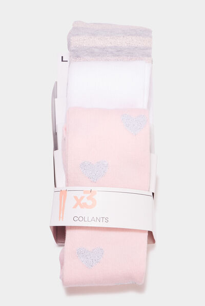 Lot 3 collants multicolore fille