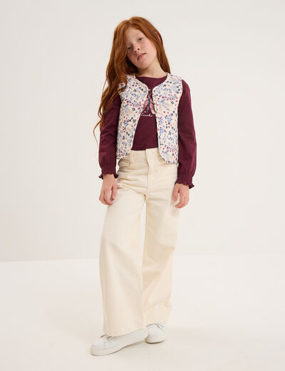 Gilet matelassé sans manches beige fille