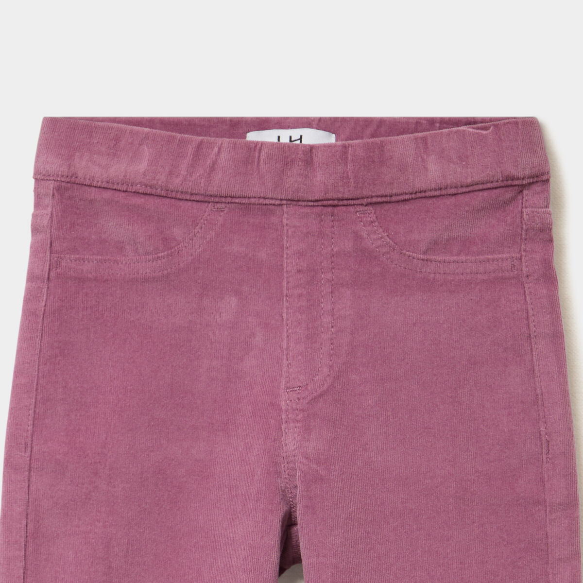 Tregging flare stretch effet velours rose poudr&eacute;e fille