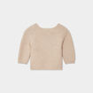 Brassière naissance tricot nouée coton taupe bébé