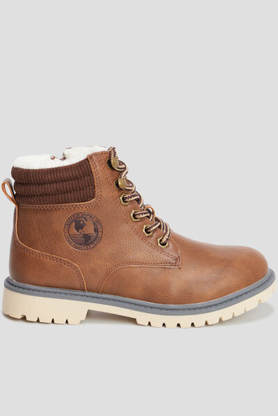 Bottines fourrées Trappeur Bazitu marron garçon