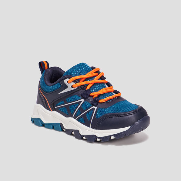 Baskets running à lacets Trappeur bleu garçon