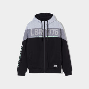 Sweat hoodie zippé à capuche Liberto noir homme