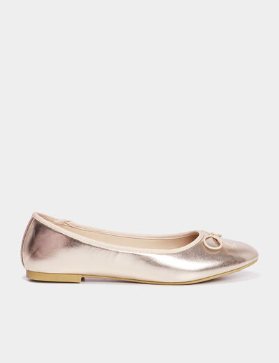 Ballerines plates métallisées jaune or femme