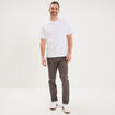 Pantalon chino droit extensible gris fonc&eacute; homme