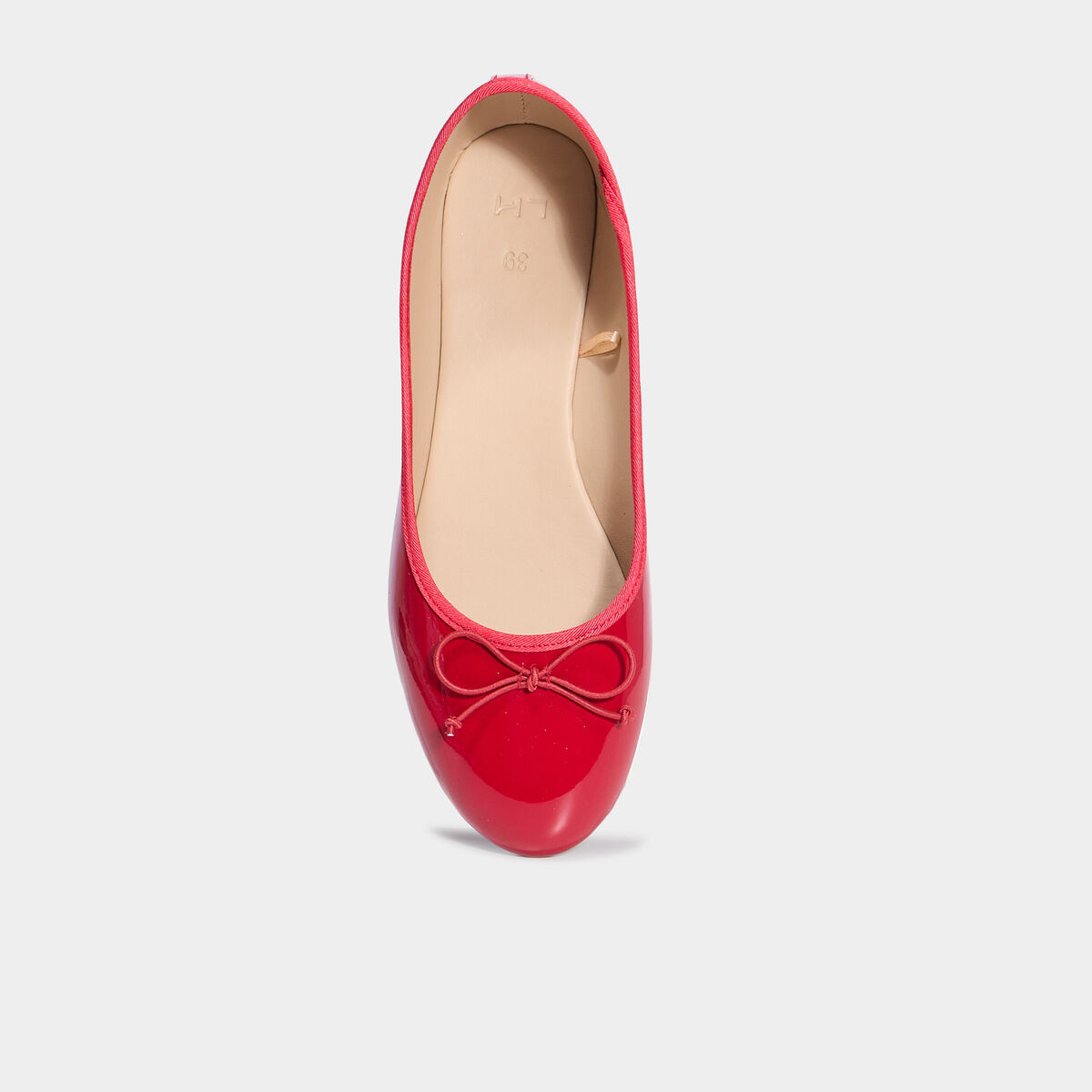 Ballerines vernies avec noeud rouge femme