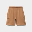 Short cargo molleton taille &eacute;lastiqu&eacute;e marron gar&ccedil;on
