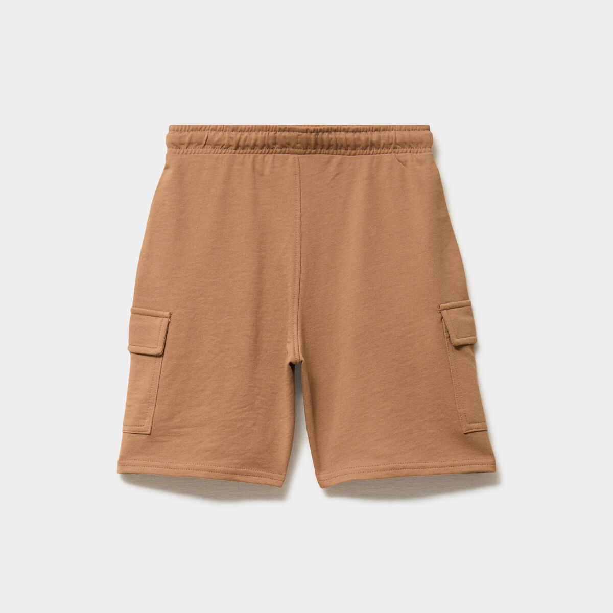 Short cargo molleton taille &eacute;lastiqu&eacute;e marron gar&ccedil;on
