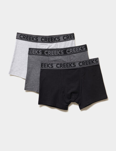 Lot 3 boxers coton majoritaire noir homme