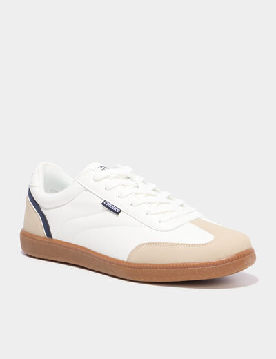 Tennis basses &agrave; lacets blanc homme