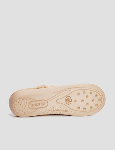 Chaussons mules fausse fourrure camel femme