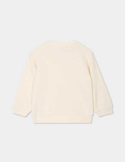 Sweat manches longues avec poche ecru bébé garçon