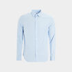 Chemise manches longues col italien bleu ciel homme
