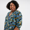 Robe évasée manches longues noir femme grande taille