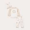 Ensemble 3 pi&egrave;ces avec sweat et pantalon blanc b&eacute;b&eacute;