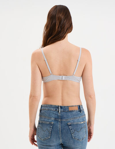 Soutien-gorge corbeille emboitant coton gris femme