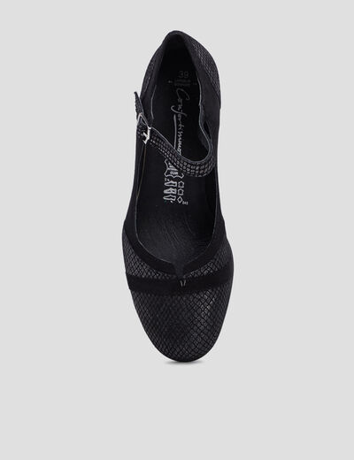 Escarpins en cuir noir femme