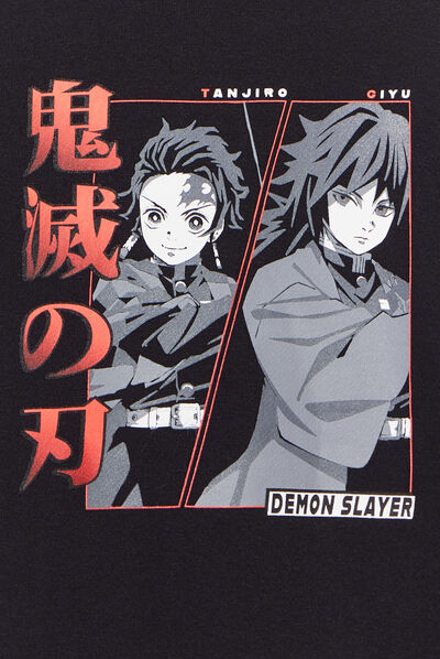 Sweat à capuche hoodie Demon Slayer noir garçon