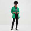 Veste blazer manches 3/4 droite vert émeraude femme