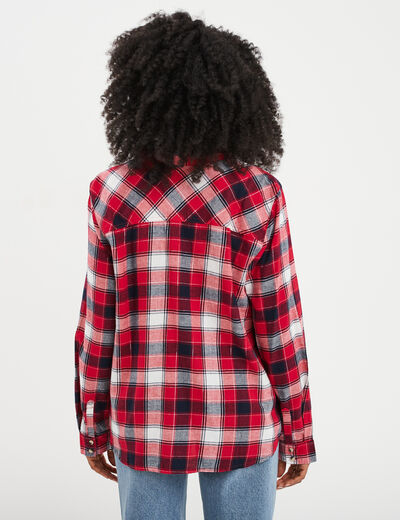 Chemise manches longues coton Creeks rouge femme