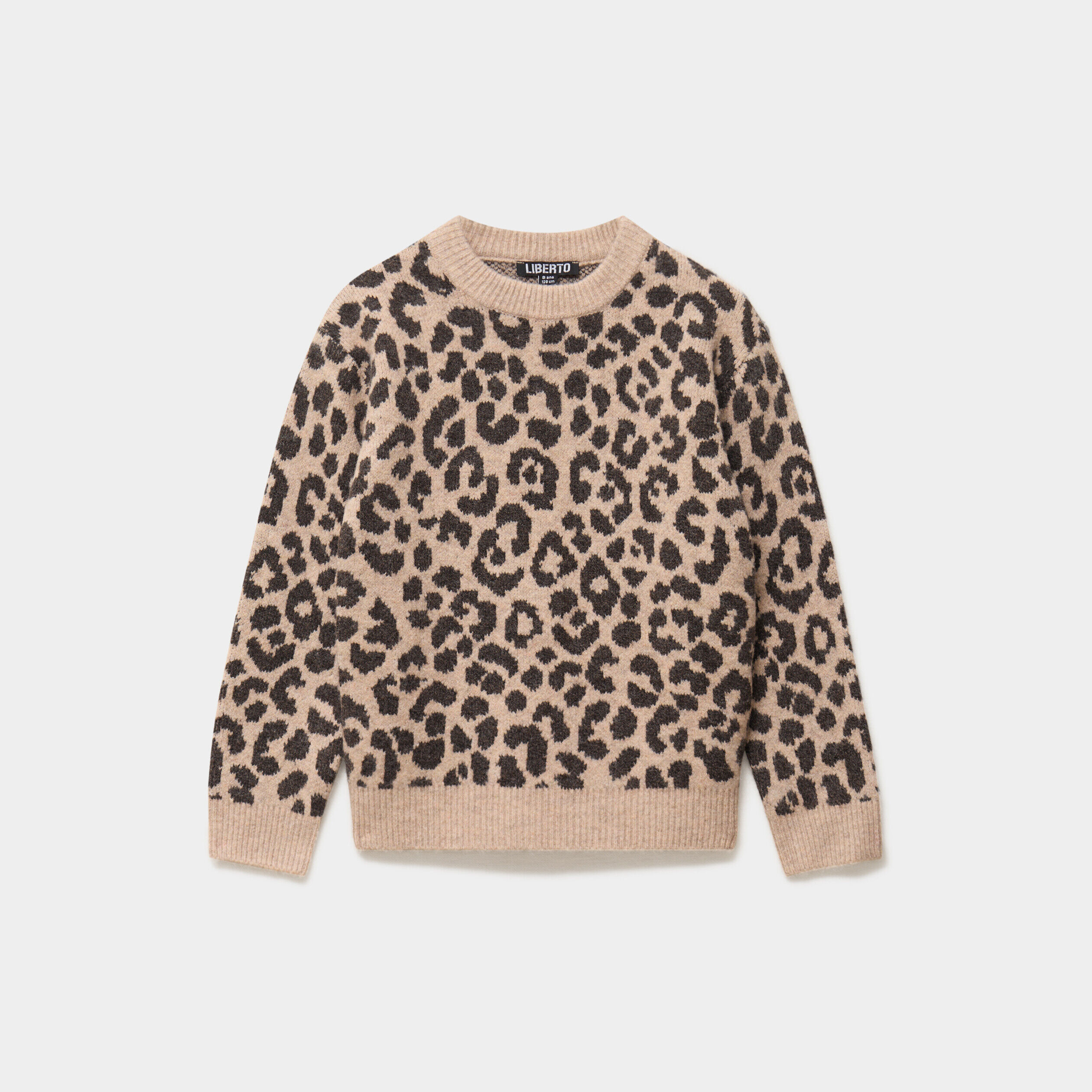 Pull col rond manches longues marron fille LIBERTO