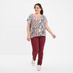 Pantalon slim taille haute et élastiquée bordeaux femme grande taille