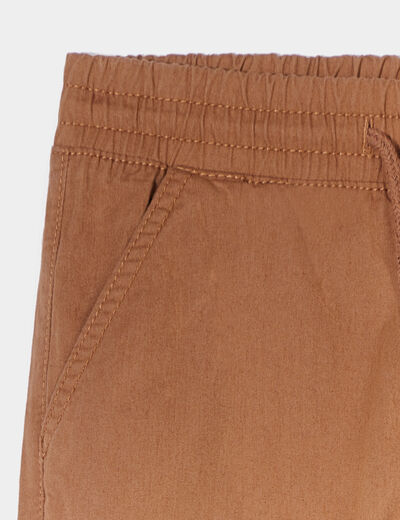 Pantalon jogger regular coton marron garçon