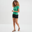Short skinny 5 poches en jean noir femme