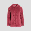 Veste de pyjama à capuche rose framboise femme grande taille
